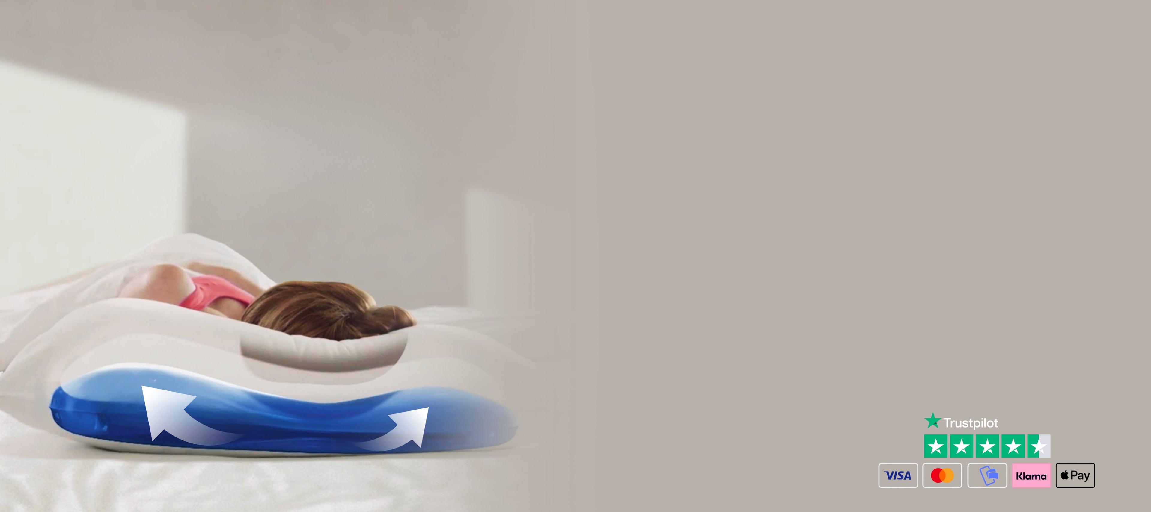 Vandpude der giver stabil ergonomisk støtte hele natten for bedre søvn