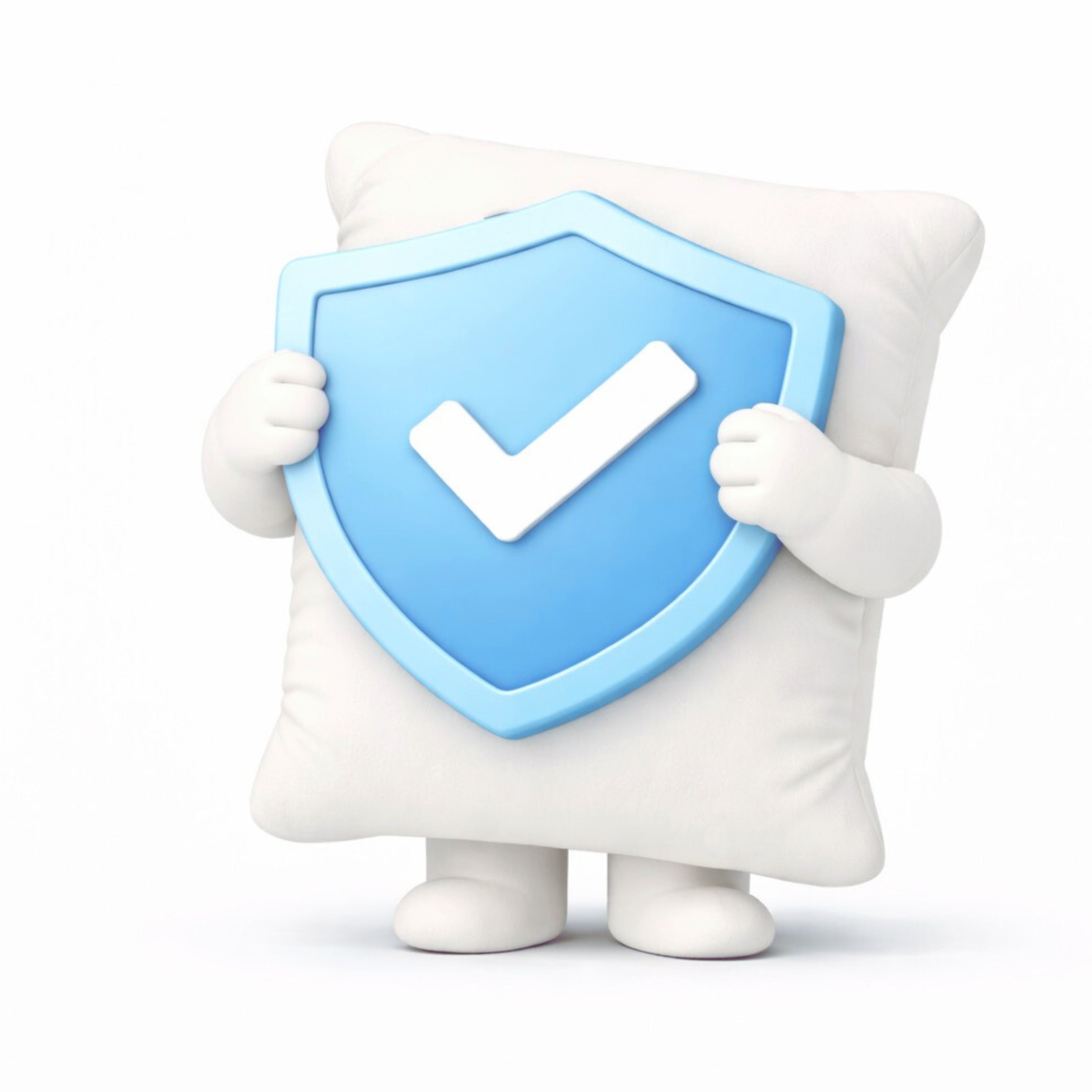 Restflow pillow mascot representing sleep comfort and satisfaction guarantee